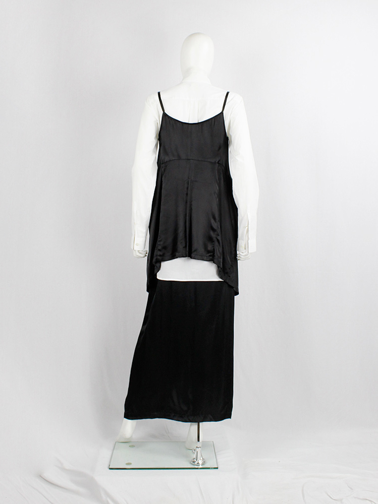 Ann Demeulemeester black tie strap top with cutaway front and long back fall 1994 (4)