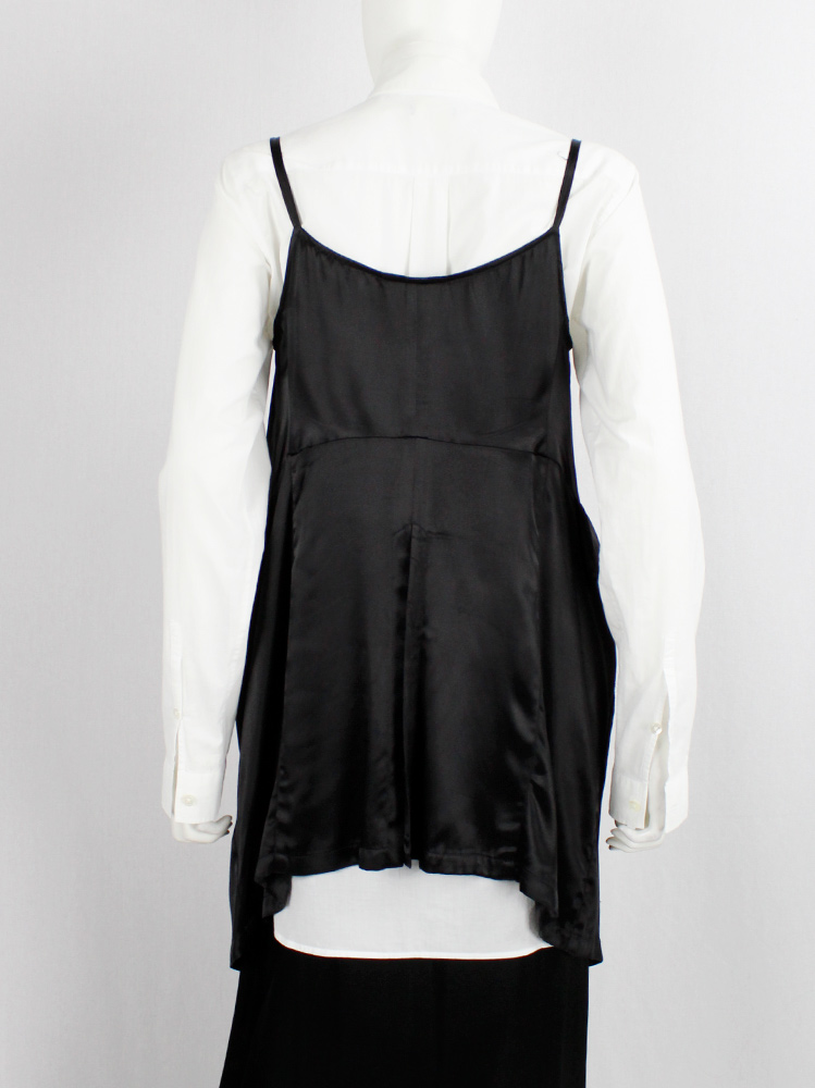 Ann Demeulemeester black tie strap top with cutaway front and long back fall 1994 (5)