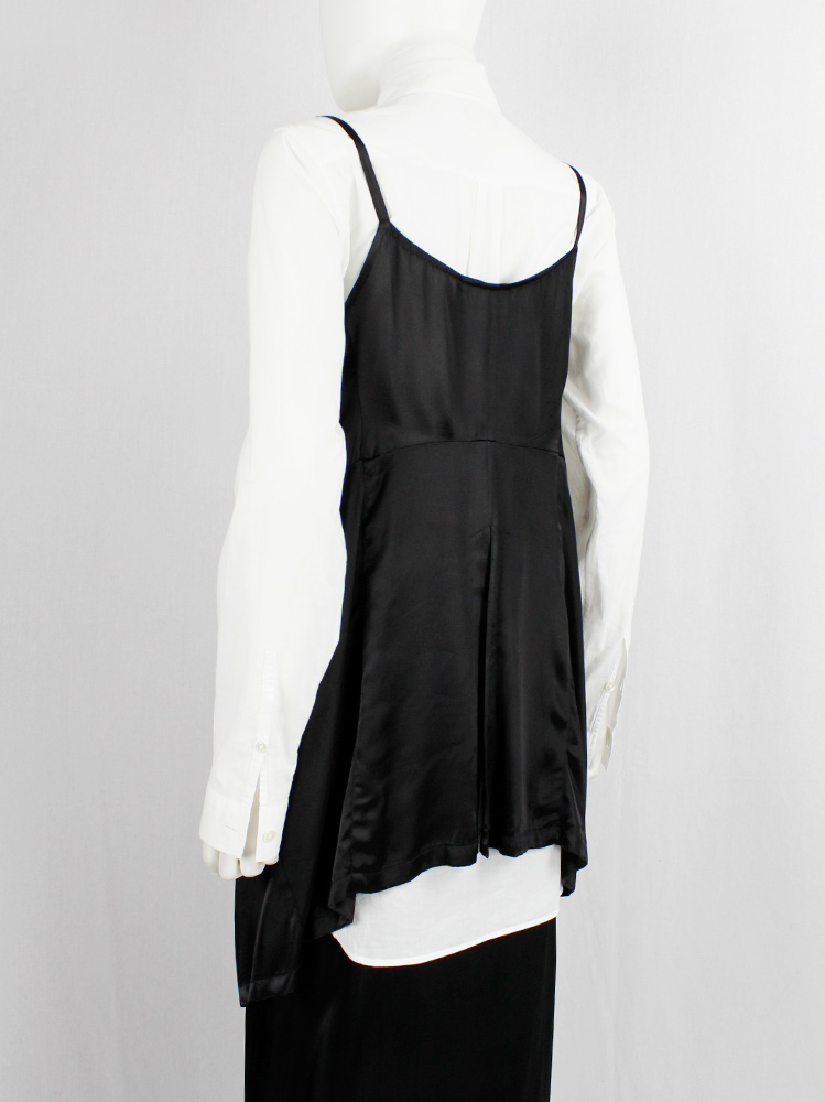 Ann Demeulemeester black tie strap top with cutaway front and long back fall 1994 (6)