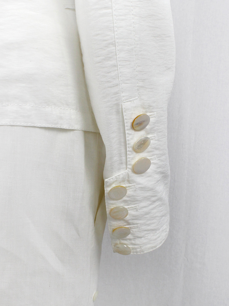 Dirk Bikkembergs white jacket with asymmetric row of buttons closure spring 2006 (1)