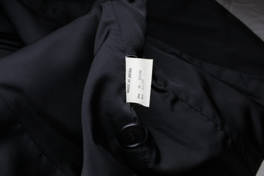 Y's Yohji Yamamoto black double breasted coat with four pockets — 1970 ...