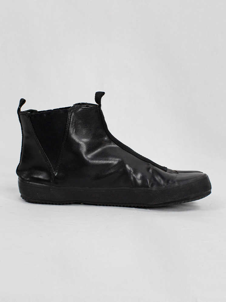 Maison Martin Margiela 6 black flat slip-on tabi boots spring 2003 (6)