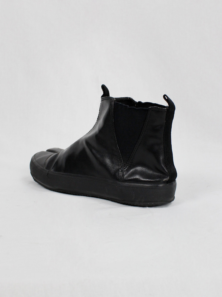 Maison Martin Margiela 6 black flat slip-on tabi boots spring 2003 (9)
