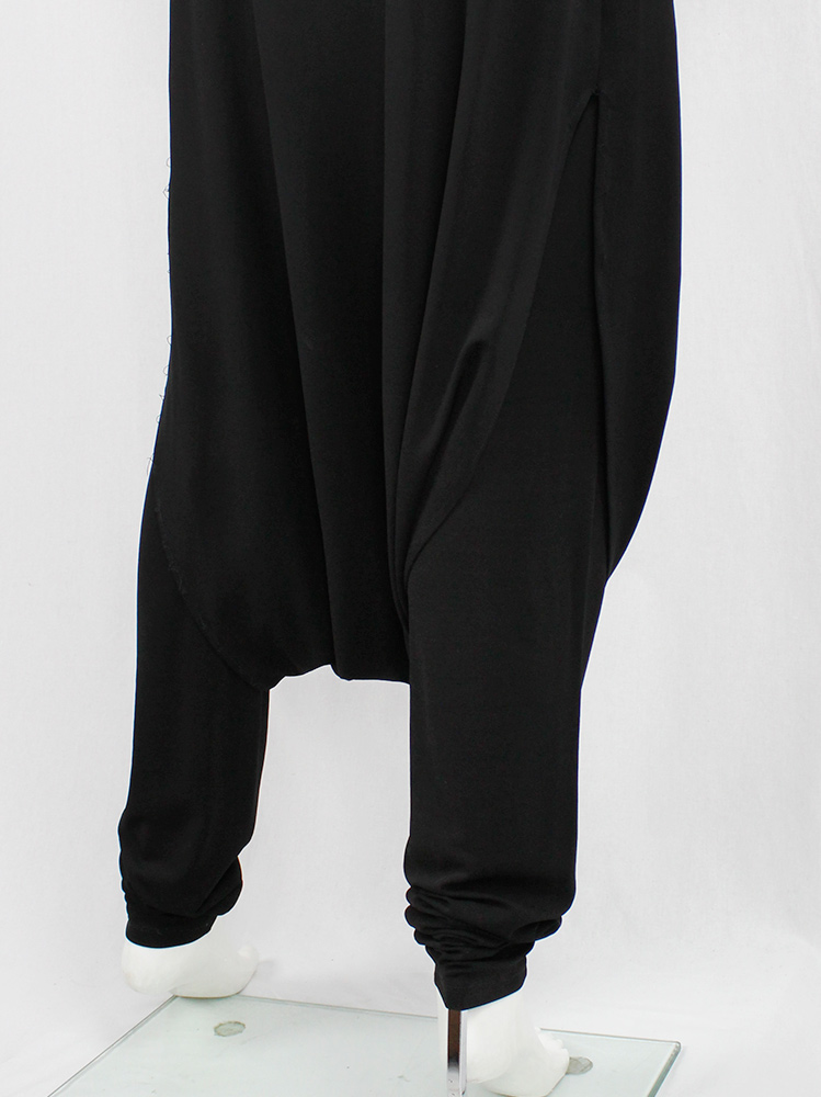 Maison Martin Margiela black harem trousers with extreme drop crotch panel spring 2008 (7)