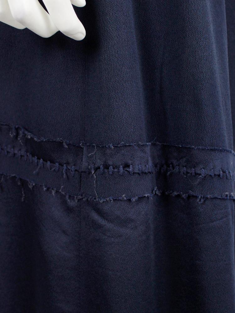 Maison Martin Margiela dark blue skirt made of two panels roughly sewn together fall 2004 (10)