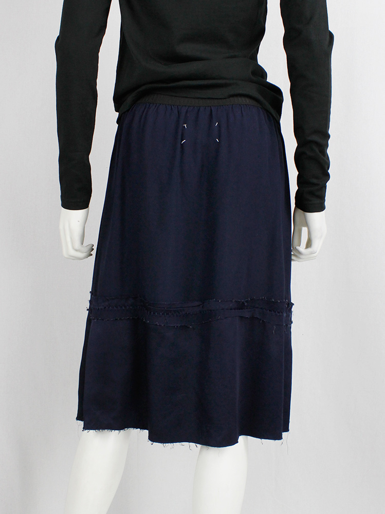 Maison Martin Margiela dark blue skirt made of two panels roughly sewn together fall 2004 (14)