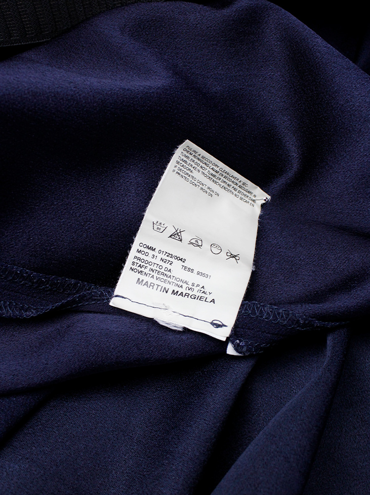 Maison Martin Margiela dark blue skirt made of two panels roughly sewn together fall 2004 (5)