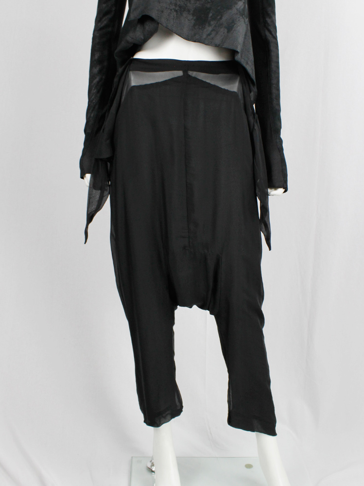 Rick Owens ANTHEM black drop crotch trousers with front ties spring 2011 (1)