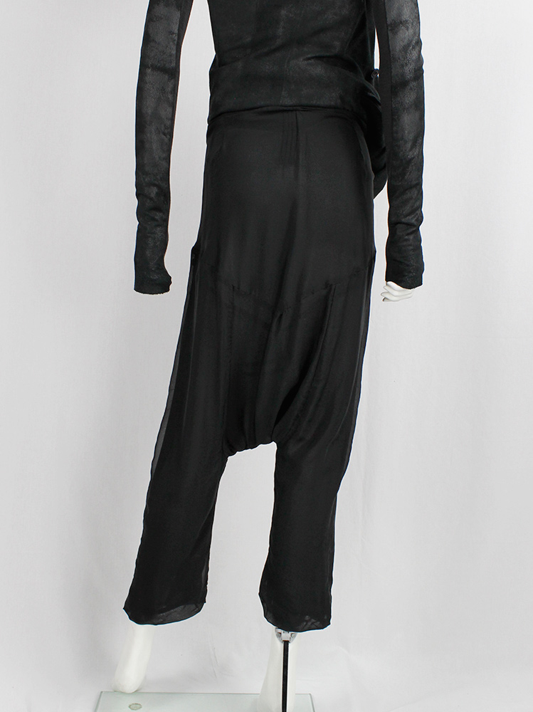 Rick Owens ANTHEM black drop crotch trousers with front ties spring 2011 (10)