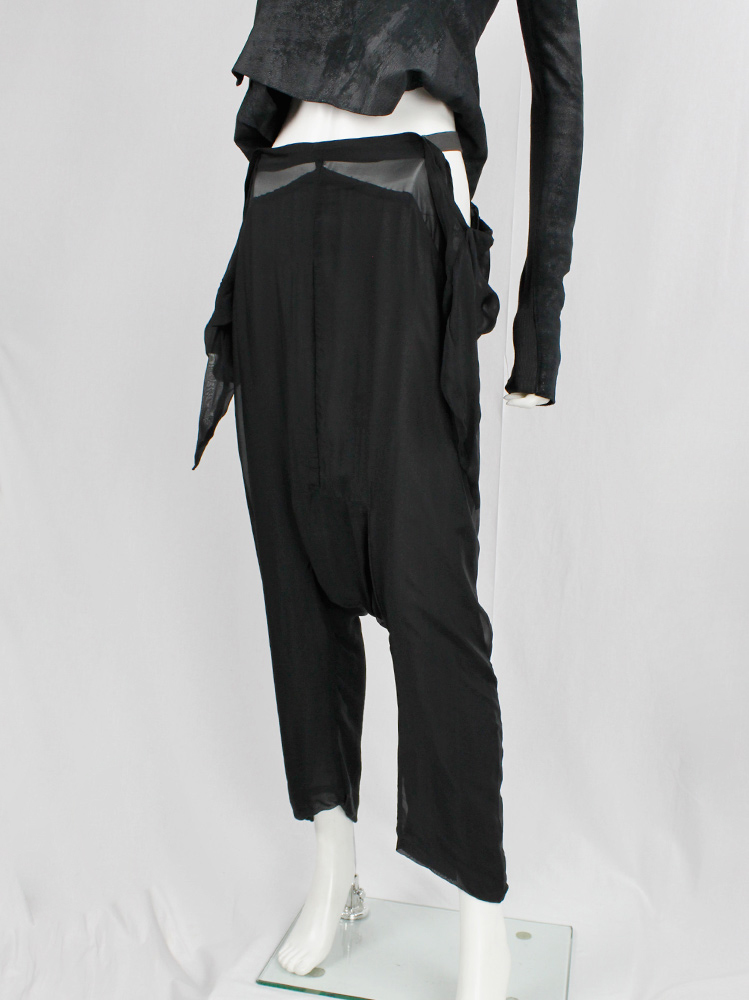 Rick Owens ANTHEM black drop crotch trousers with front ties spring 2011 (3)