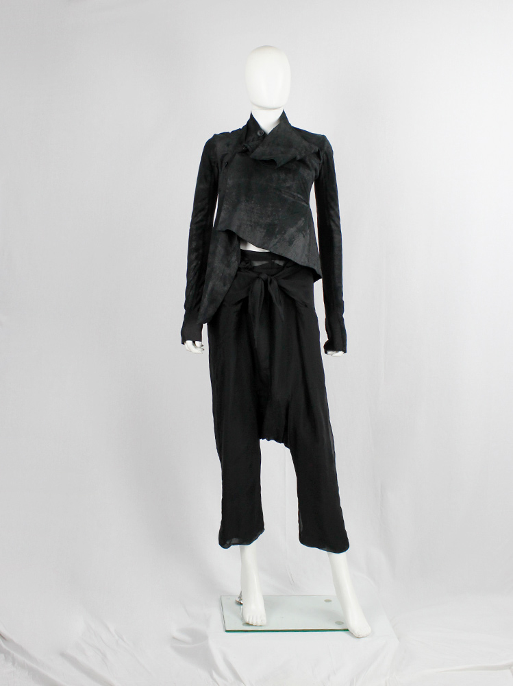 Rick Owens ANTHEM black drop crotch trousers with front ties spring 2011 (7)