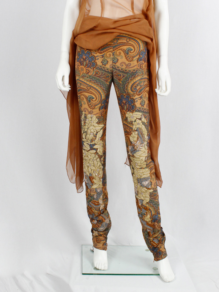 couture Vandevorst orange brocade trousers with gold and blue embroidery spring 2012 (16)