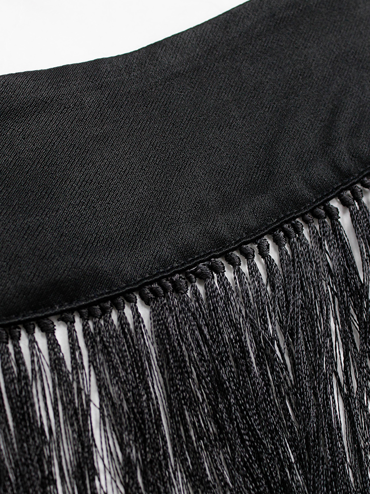 vintage Ann Demeulemeester black collar with long fringe bib fall 2013 (12)