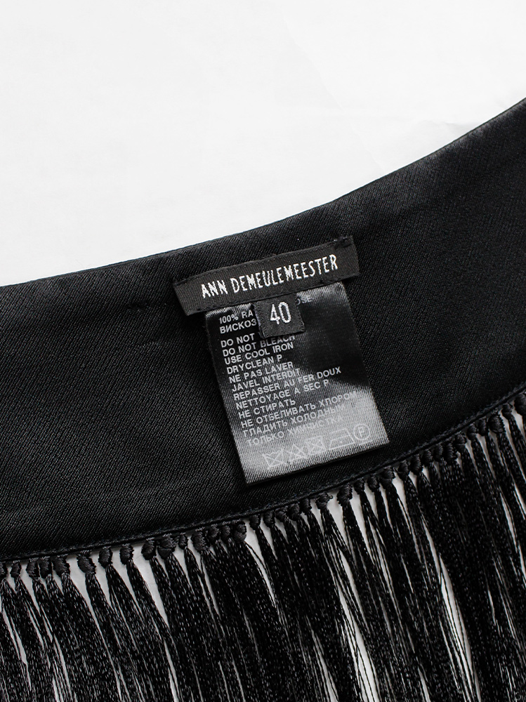 vintage Ann Demeulemeester black collar with long fringe bib fall 2013 (13)