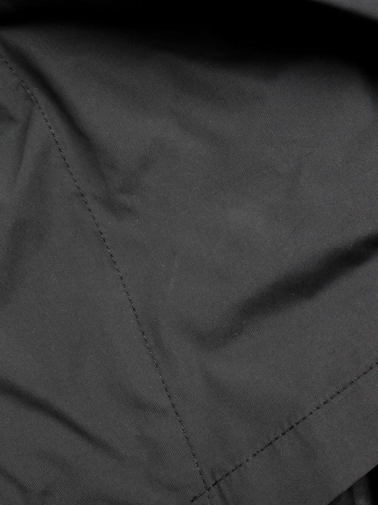 vintage Ann Demeulemeester black oversized raincoat for men with military details (14)