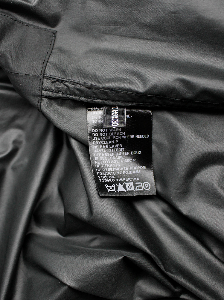 vintage Ann Demeulemeester black oversized raincoat for men with military details (16)