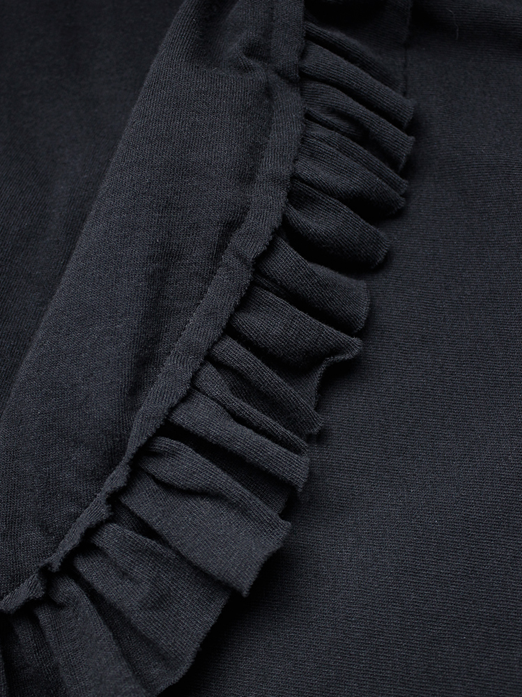 vintage Comme des Garcons black deformed t-shirt with side frills spring 2013 (11)