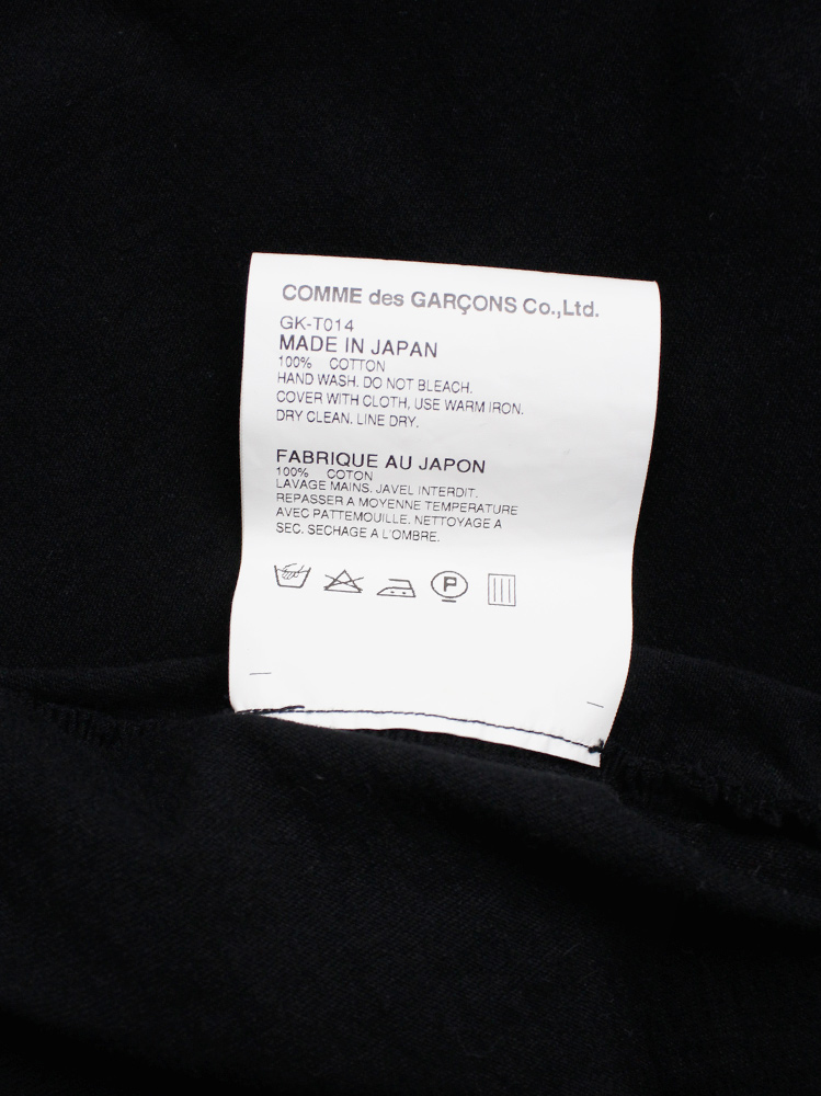 vintage Comme des Garcons black deformed t-shirt with side frills spring 2013 (13)