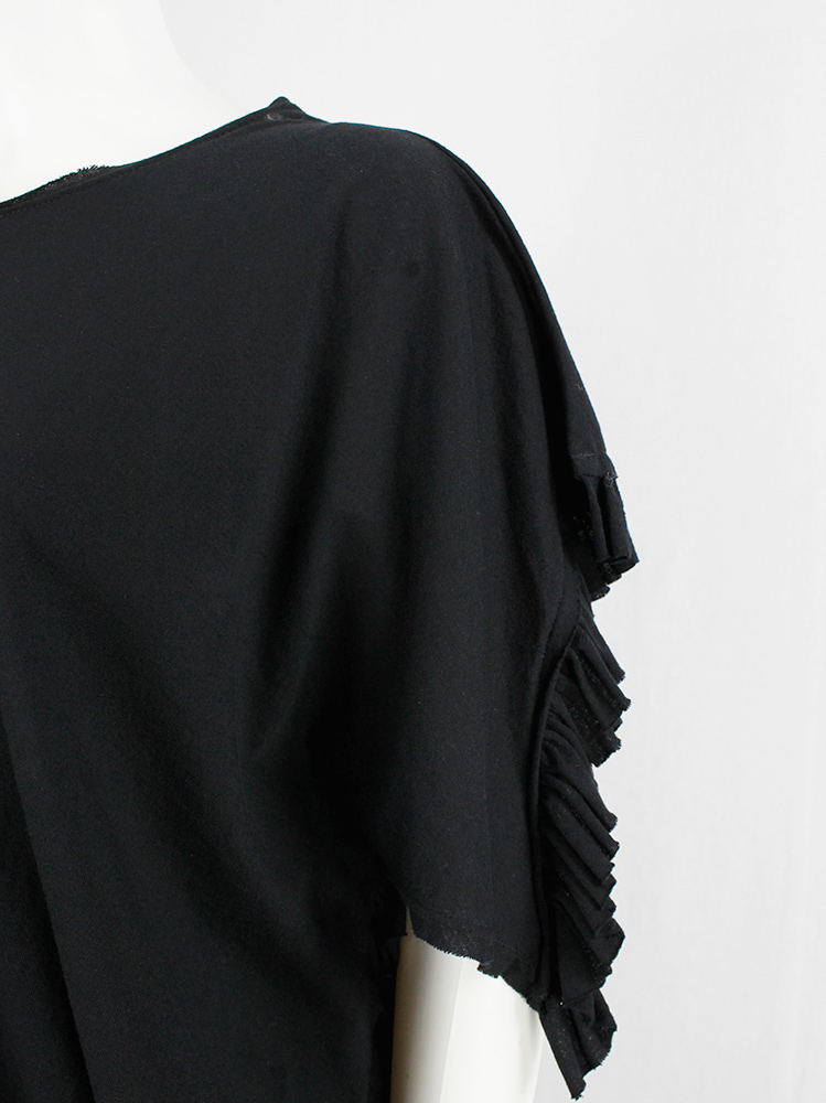 vintage Comme des Garcons black deformed t-shirt with side frills spring 2013 (2)