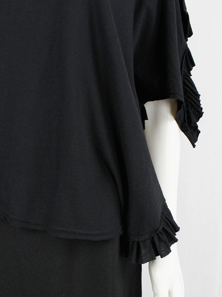 vintage Comme des Garcons black deformed t-shirt with side frills spring 2013 (4)