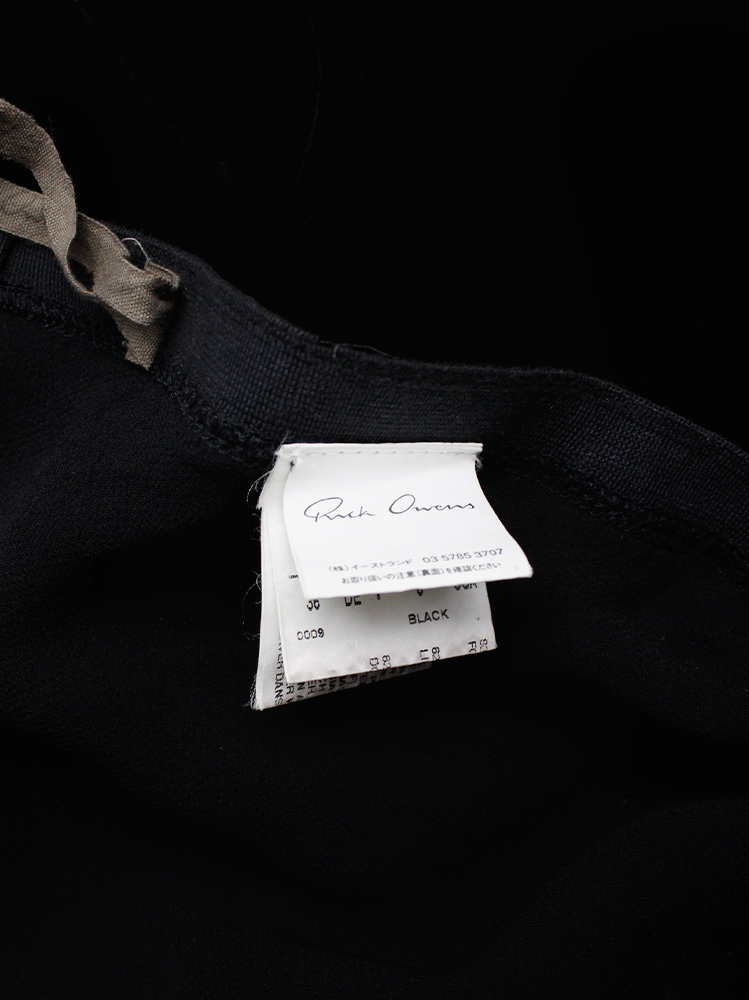 vintage Rick Owens MOOG black velvet draped skirt with front ties fall 2005 (12)