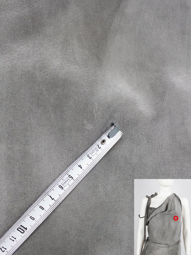 vintage af Vandevorst grey marbled dress with draped neck neckline and double shoulder straps (11)