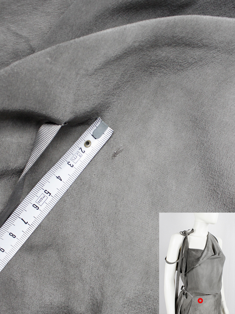 vintage af Vandevorst grey marbled dress with draped neck neckline and double shoulder straps (12)