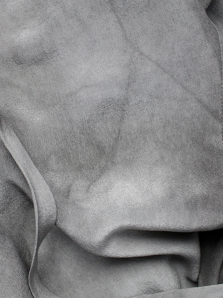 vintage af Vandevorst grey marbled dress with draped neck neckline and double shoulder straps (13)