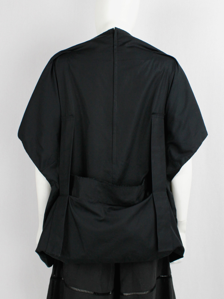 Comme des Garcons black sculptural top with pouches attached by straps spring 2014 (11)