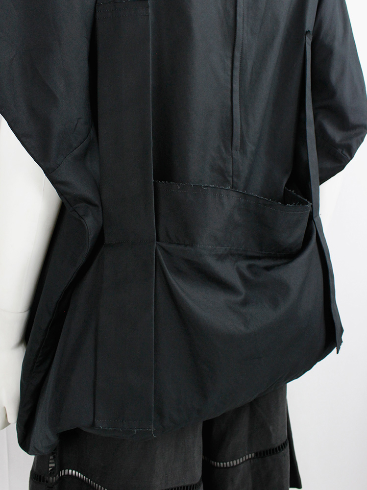 Comme des Garcons black sculptural top with pouches attached by straps spring 2014 (12)
