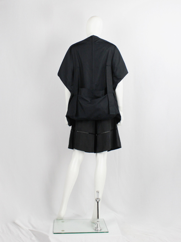Comme des Garcons black sculptural top with pouches attached by straps spring 2014 (8)