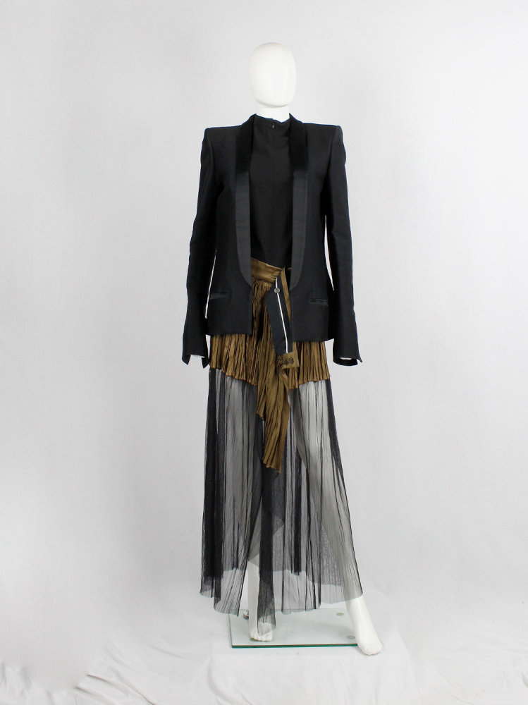 Haider Ackermann black open blazer with minimalist lapels and structured shoulders spring 2012 (1)
