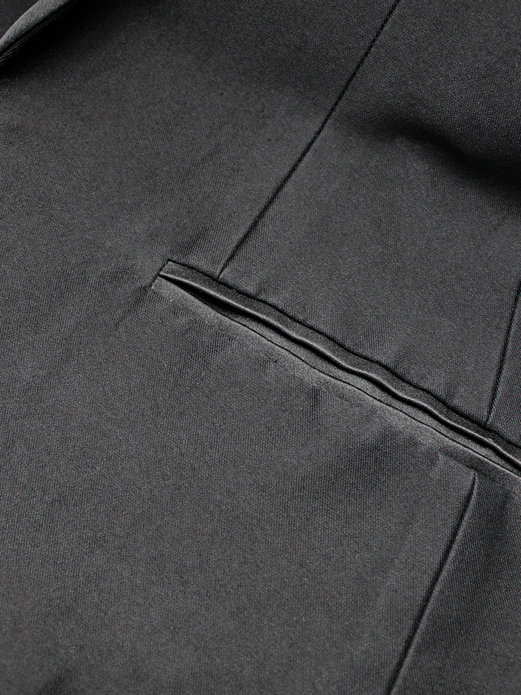 Haider Ackermann black open blazer with minimalist lapels and structured shoulders spring 2012 (12)
