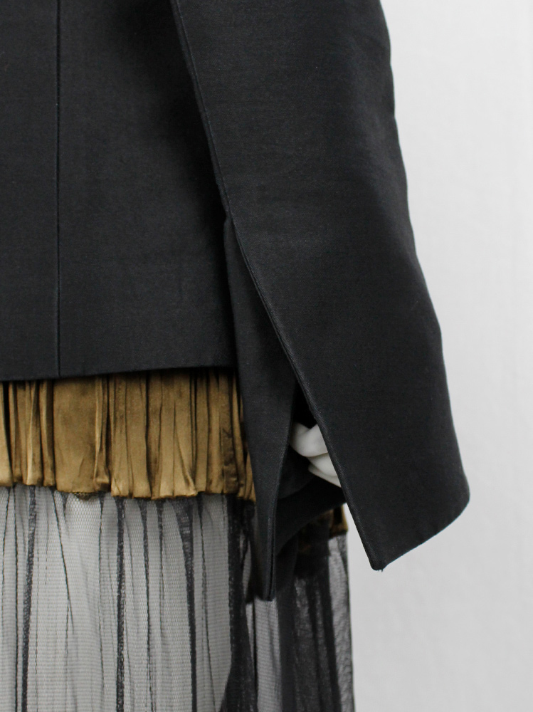 Haider Ackermann black open blazer with minimalist lapels and structured shoulders spring 2012 (9)