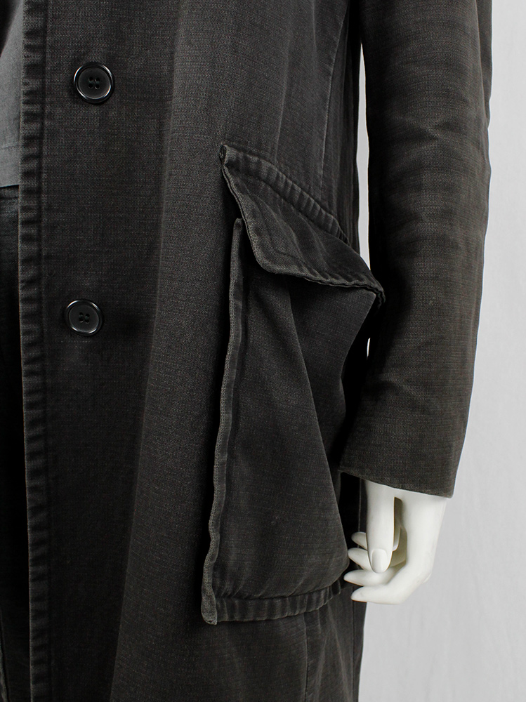 Maison Martin Margiela grey denim car coat with large attached pockets fall 1996 (13)