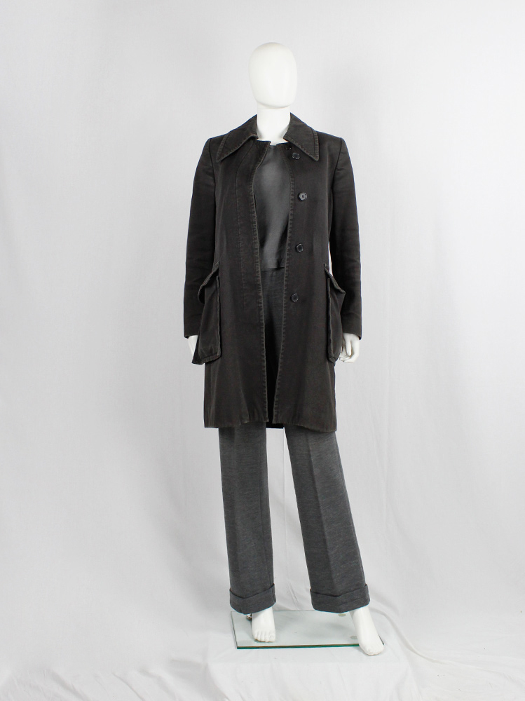 Maison Martin Margiela grey denim car coat with large attached pockets fall 1996 (14)
