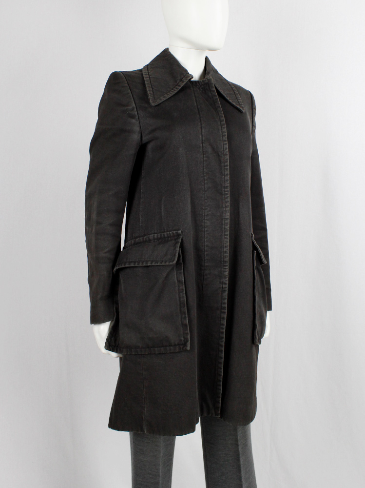 Maison Martin Margiela grey denim car coat with large attached pockets fall 1996 (17)