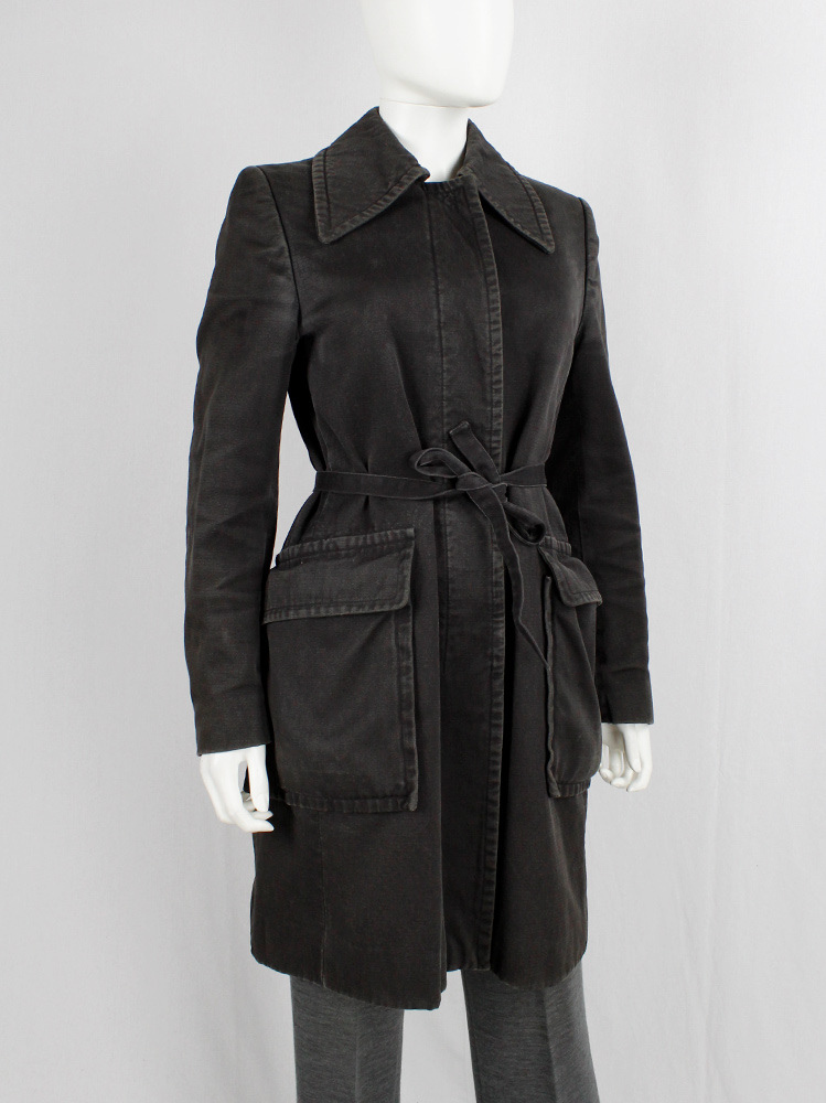 Maison Martin Margiela grey denim car coat with large attached pockets fall 1996 (2)