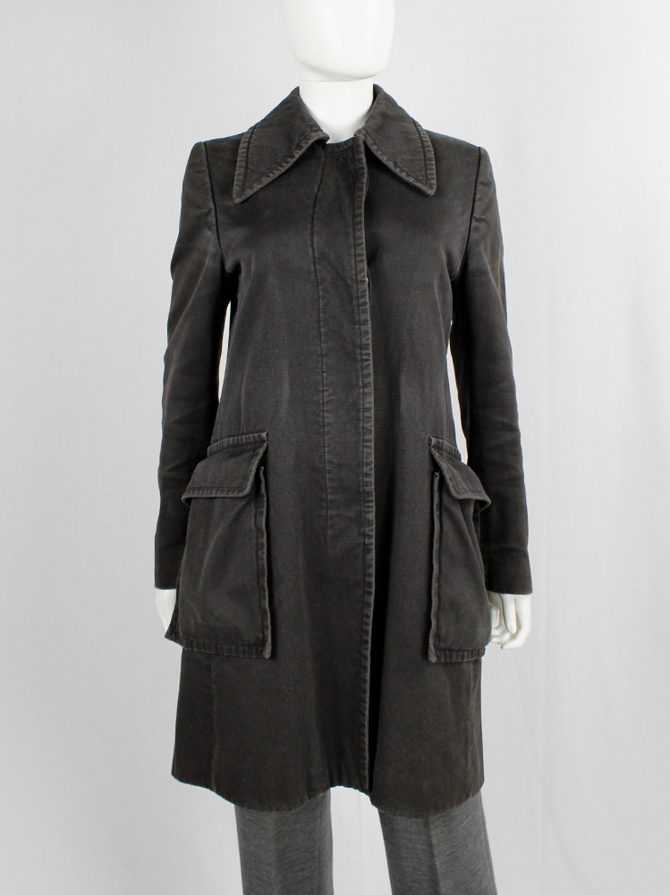 Maison Martin Margiela grey denim car coat with large attached pockets fall 1996 (20)