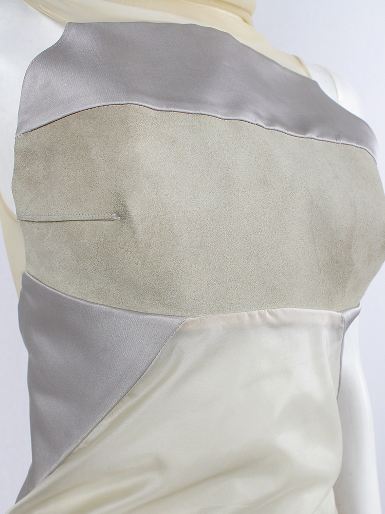 Rick Owens ISLAND beige top with silver contrasting panels and sheer back spring 2013 (13)