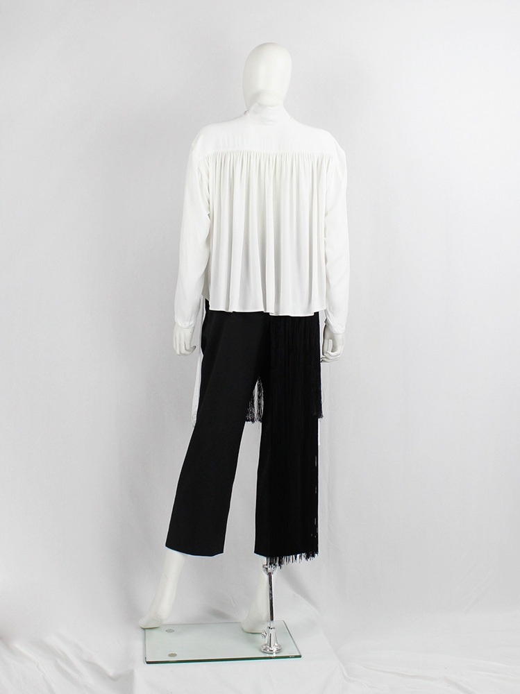 vintage Ann Demeulemeester white loose shirt with pleated back and straps spring 1989 (14)