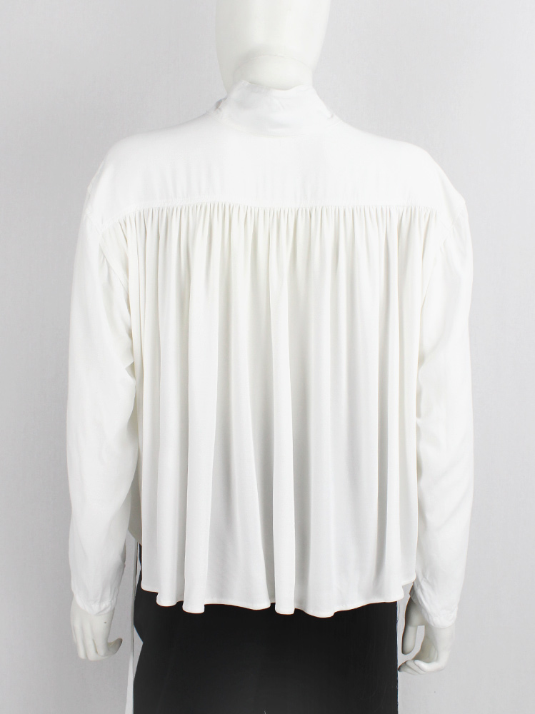 vintage Ann Demeulemeester white loose shirt with pleated back and straps spring 1989 (15)
