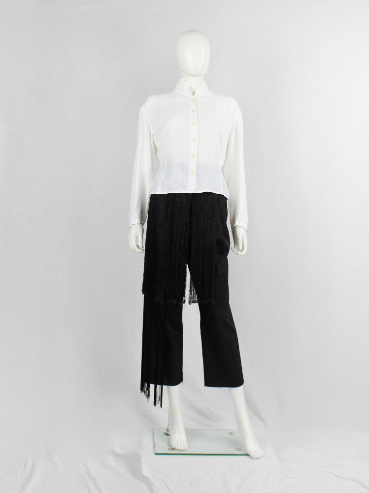 vintage Ann Demeulemeester white loose shirt with pleated back and straps spring 1989 (3)