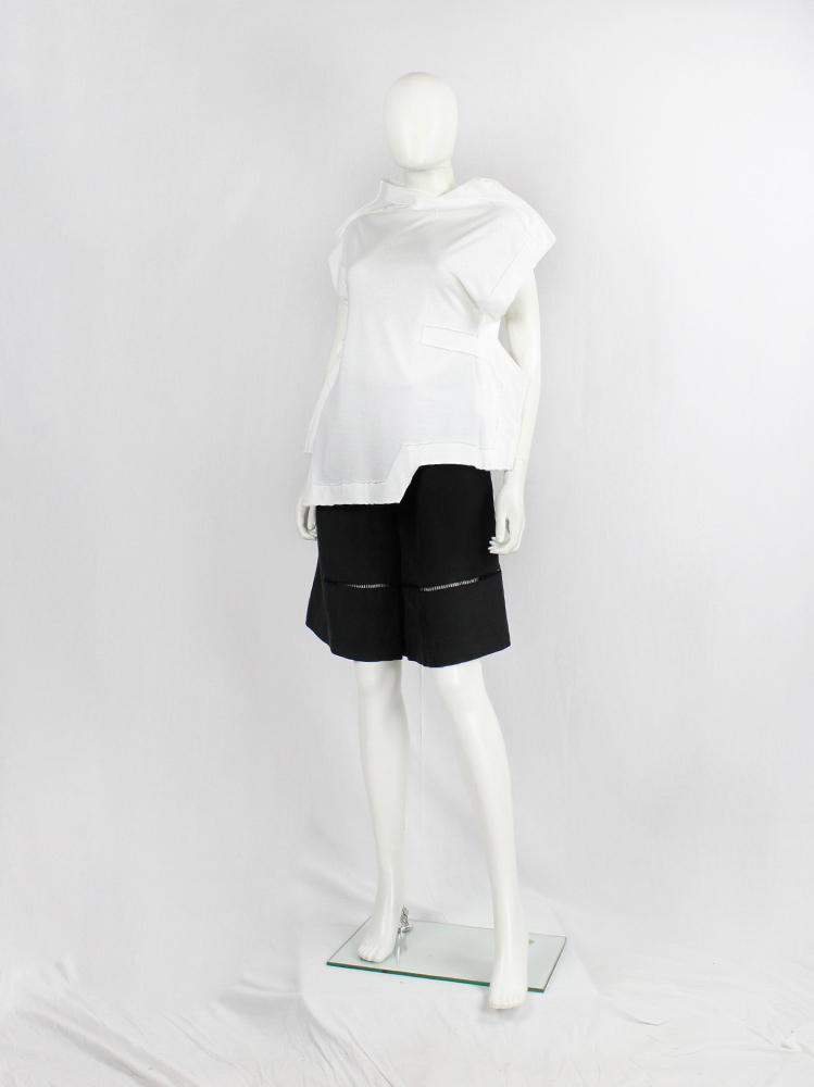 vintage Comme des Garcons white geometric two-dimensional paperdoll top fall 2012 (8)