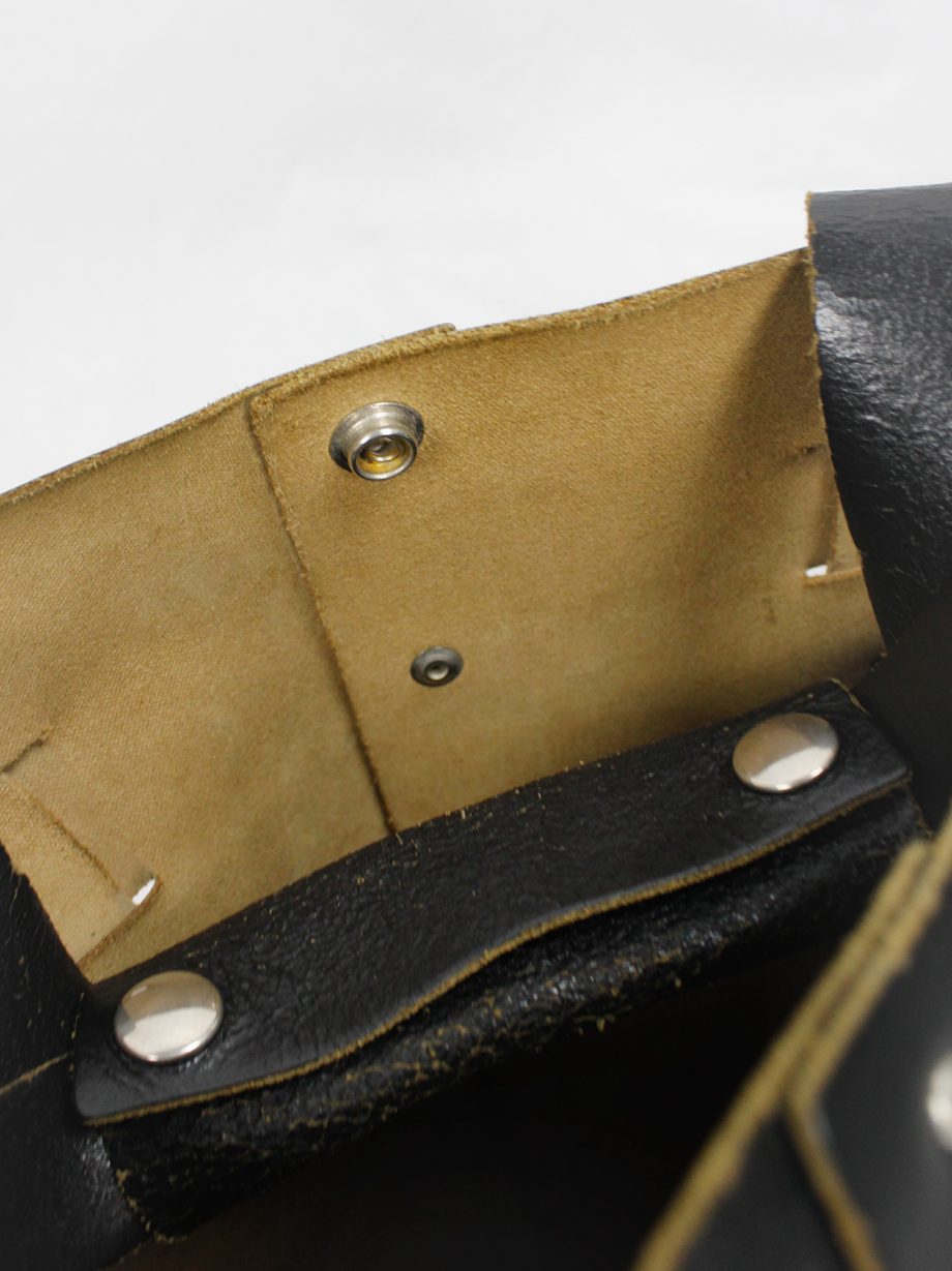 vintage Lieve Van Gorp black large leather handbag with silver studs circa 1997 (10)