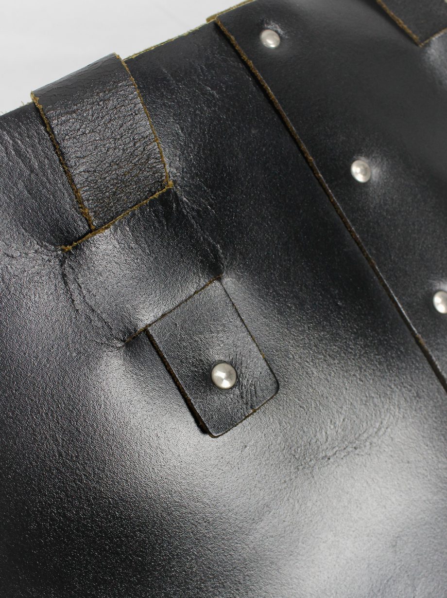 vintage Lieve Van Gorp black large leather handbag with silver studs circa 1997 (23)
