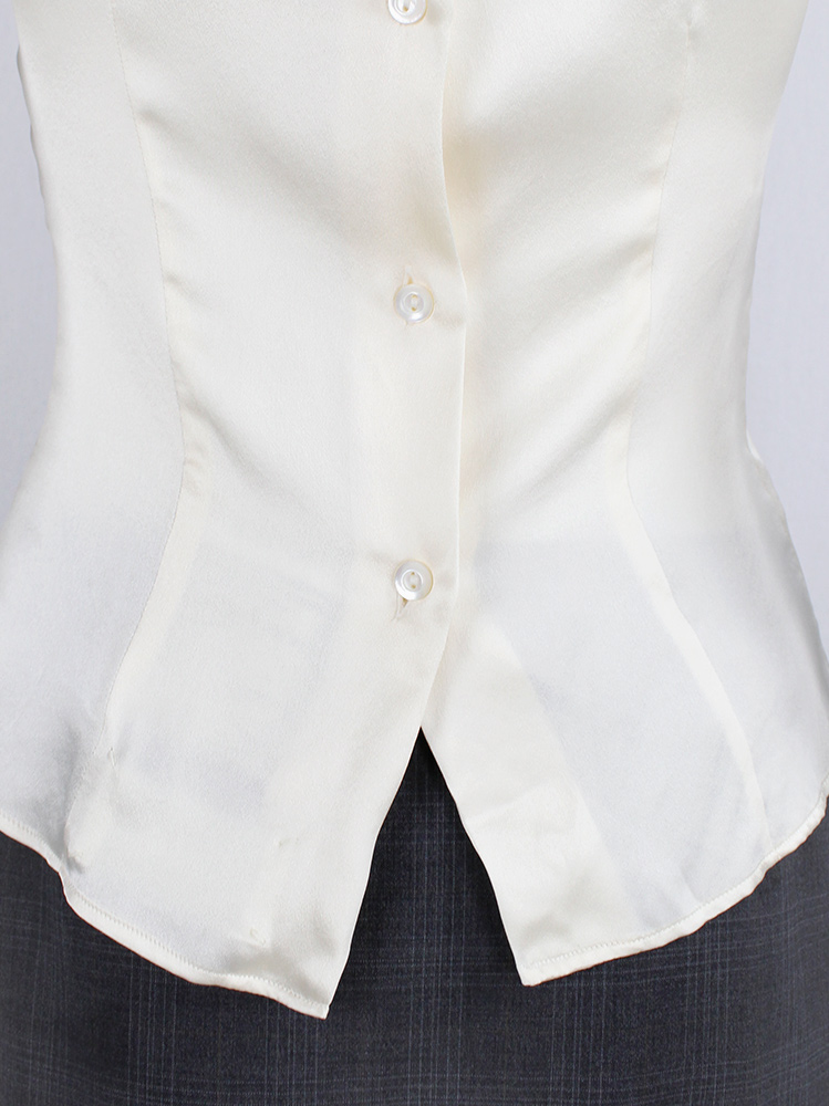 vintage Maison Martin Margiela REPLICA of a 1960s white top which buttons on the back spring 2005 (10)