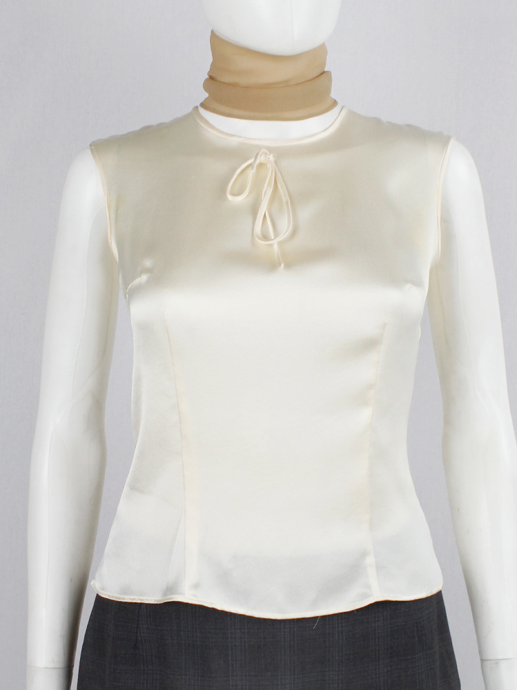 vintage Maison Martin Margiela REPLICA of a 1960s white top which buttons on the back spring 2005 (6)