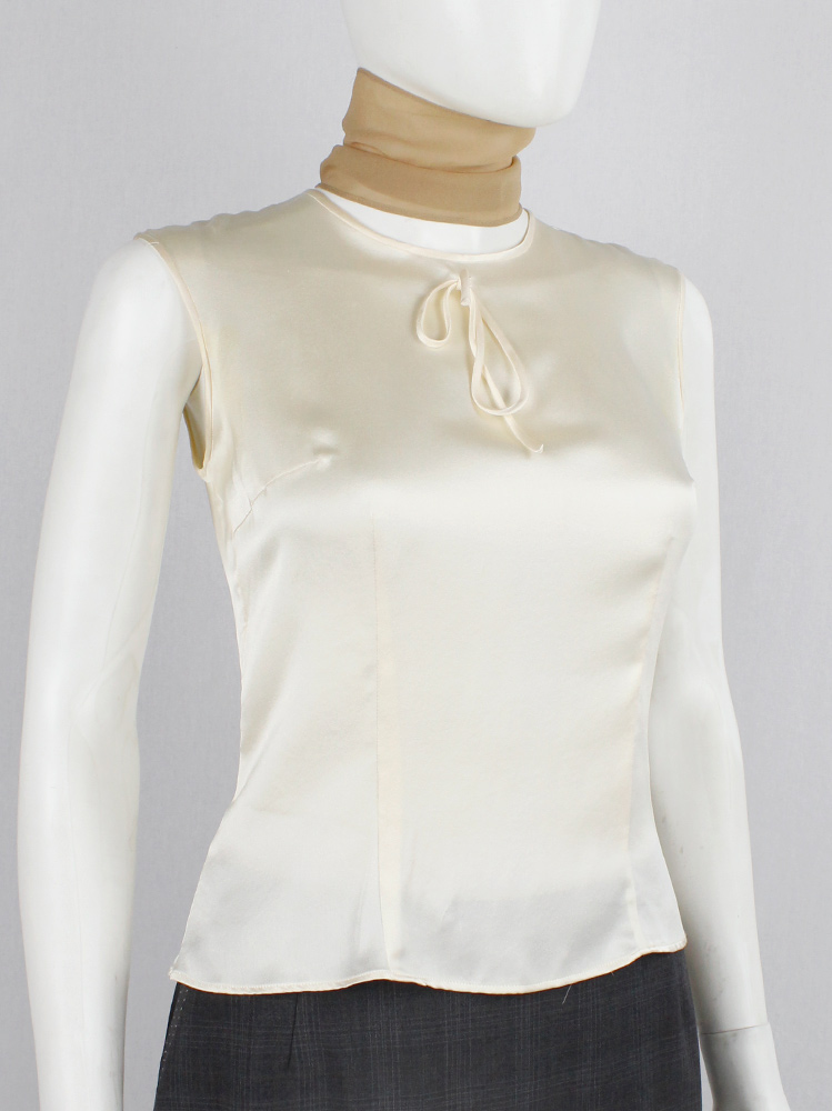 vintage Maison Martin Margiela REPLICA of a 1960s white top which buttons on the back spring 2005 (8)