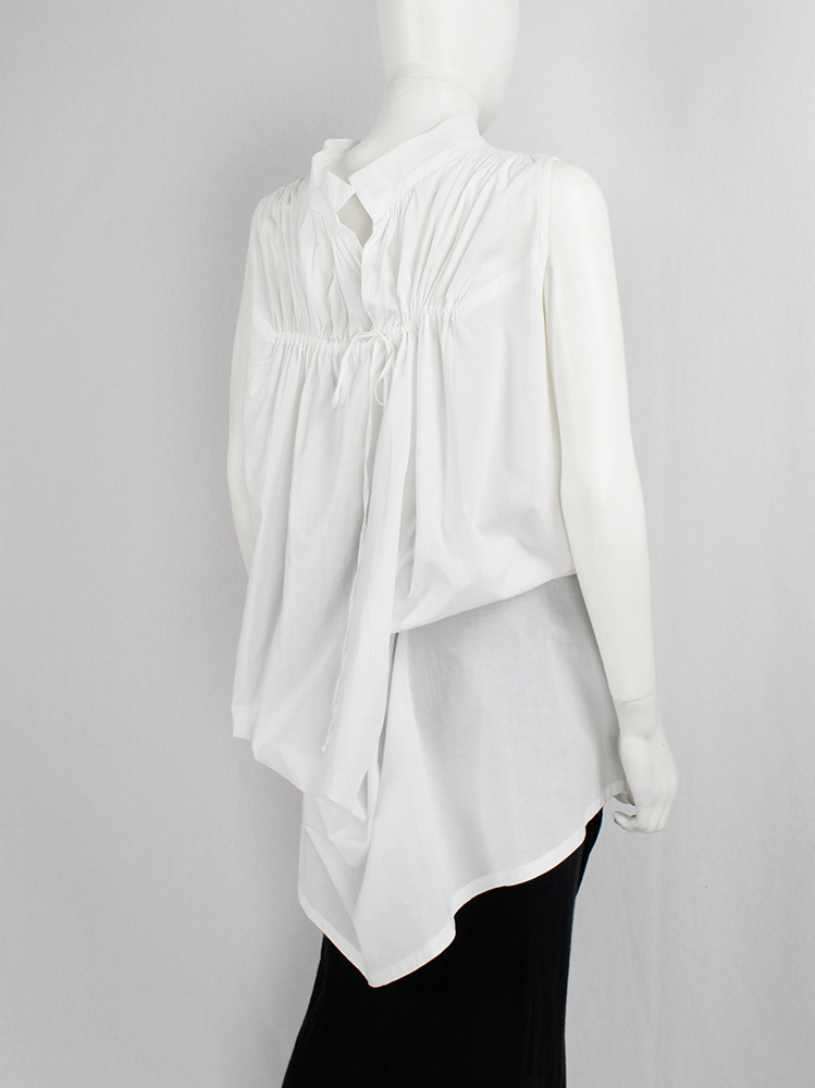 Ann Demeulemeester Blanche white draped tunic with pleated bust fall 2009 re-edition (11)